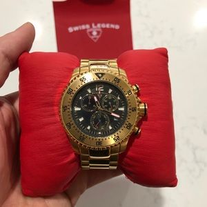 Swiss Legend Men’s Gold Watch Black Face